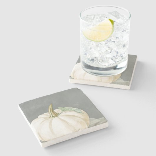 Dessous-de-verre En Pierre citrouille blanc de l'abattoir (Côté)