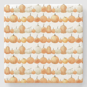 Dessous-de-verre En Pierre Citrouille d'automne : Motif d'illustration aquare