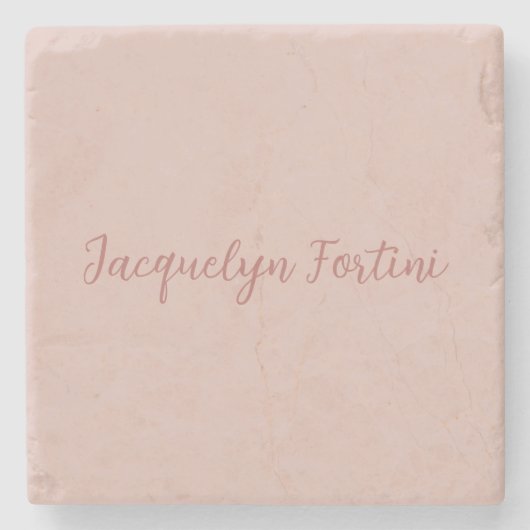 Dessous-de-verre En Pierre Clair Elegant Rose Gold Calligraphie Nom du script (Devant)