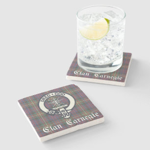 Dessous-de-verre En Pierre Clan Carnegie Crest Tartan