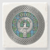 Dessous-de-verre En Pierre Clan Colquhoun Crest & Tartan Knot (Devant)