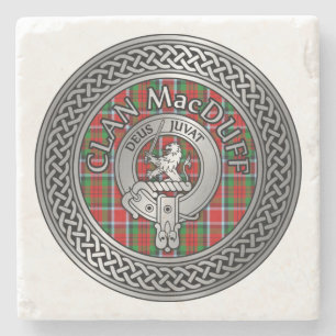 Dessous-de-verre En Pierre Clan MacDuff Crest & Tartan Knot