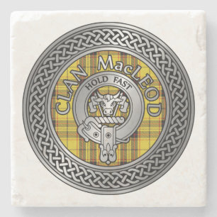 Dessous-de-verre En Pierre Clan MacLeod Crest & Tartan Knot Dessous de verre 