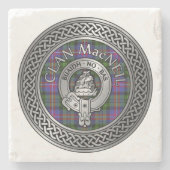 Dessous-de-verre En Pierre Clan MacNeil Crest & Tartan Knot (Devant)