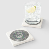 Dessous-de-verre En Pierre Clan Sutherland Crest & Tartan Knot (Côté)