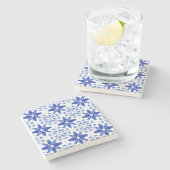 Dessous-de-verre En Pierre Classic Portuguese Tile Pattern Blue White (Côté)