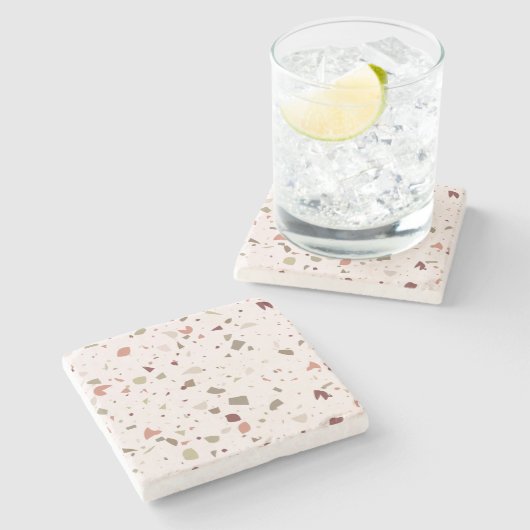 Dessous-de-verre En Pierre Classic terrazzo marbre sol motif arrière - plan (Côté)