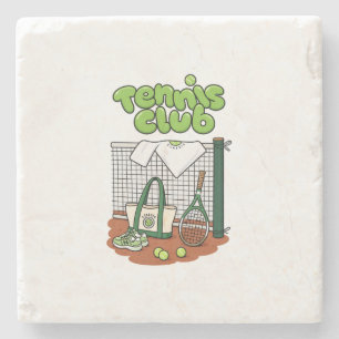 Dessous-de-verre En Pierre Classique du Club de Tennis Graphique Sportif – Ve