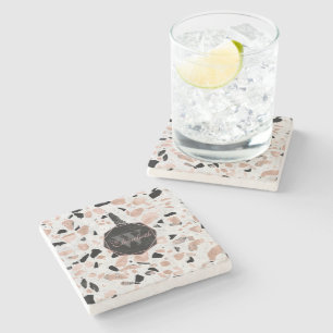 Dessous-de-verre En Pierre Classy rose or vintage marbre  terrazzo abstrait