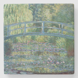 Dessous-de-verre En Pierre Claude Monet - Bassin aux Nymphéas, Harmonie Verte