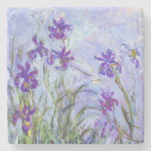 Dessous-de-verre En Pierre Claude Monet - Iris Mauves / Iris Mauves