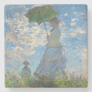 Dessous-de-verre En Pierre Claude Monet - La Promenade, Femme à l'Ombrelle