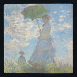 Dessous-de-verre En Pierre Claude Monet - La Promenade, Femme avec un Parasol<br><div class="desc">La Promenade,  Femme avec un Parasol / Madame Monet et son fils / La Promenade / La Femme a l'ombrelle - Claude Monet,  1875</div>