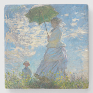 Dessous-de-verre En Pierre Claude Monet - La Promenade, Femme avec un Parasol