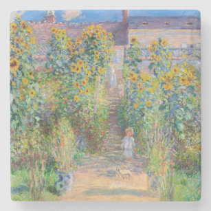 Dessous-de-verre En Pierre Claude Monet - Le jardin de l'artiste à Vetheuil