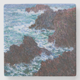 Dessous-de-verre En Pierre Claude Monet - Les rochers de Belle-Île, côte sauv