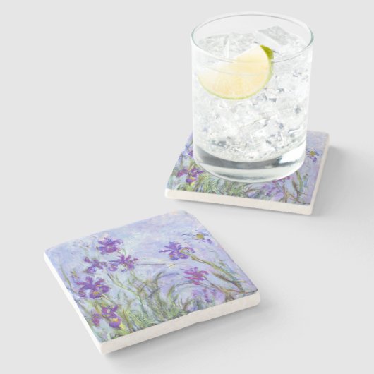 Dessous-de-verre En Pierre Claude Monet - Lilac Irises / Iris Mauves (Côté)