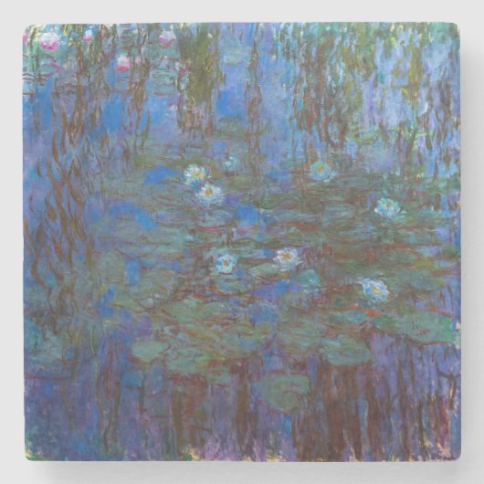 Dessous-de-verre En Pierre Claude Monet - Lys d'Eau Bleue (Devant)