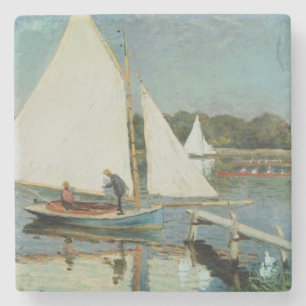 Dessous-de-verre En Pierre Claude Monet naviguant à Argenteuil, c.1874