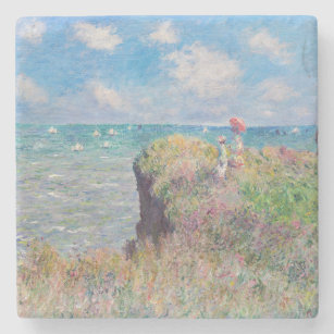 Dessous-de-verre En Pierre Claude Monet - Promenade Cliff à Pourville