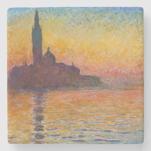 Dessous-de-verre En Pierre Claude Monet - San Giorgio Maggiore à Dusk (Devant)