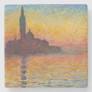 Dessous-de-verre En Pierre Claude Monet - San Giorgio Maggiore au crépuscule