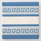 Dessous-de-verre En Pierre Clé grecque bleue (Devant)