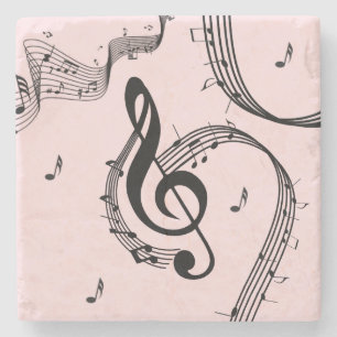 Dessous-de-verre En Pierre Climacic G Clef Music Rose