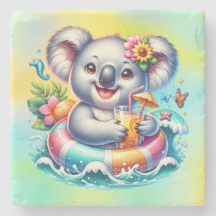 Dessous-de-verre En Pierre Clipart de sublimation de koala d'été