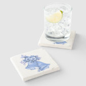 Dessous-de-verre En Pierre Cloches Mariages bleues (Côté)