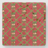 Dessous-de-verre En Pierre Cloches traditionnelles à sonnettes rouges et vert (Devant)