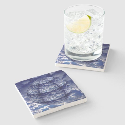 Dessous-de-verre En Pierre Cloud 3D Abstrait (Côté)