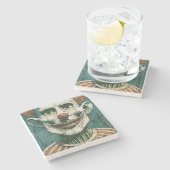 Dessous-de-verre En Pierre Clown effrayant (Côté)
