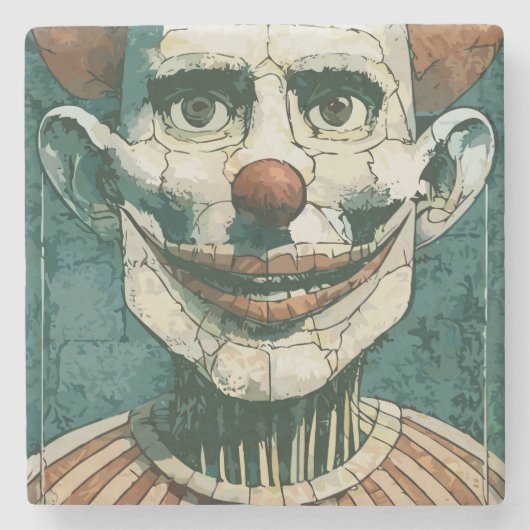Dessous-de-verre En Pierre Clown effrayant (Devant)