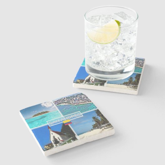 Dessous-de-verre En Pierre CO San Andres - Johnny Cay - San Louis - (Côté)