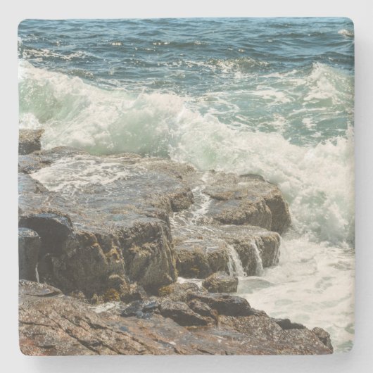 Dessous-de-verre En Pierre Coastal Maine Rocky Shoreline Ocean (Devant)
