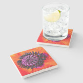 Dessous-de-verre En Pierre Coaster, floral design (Côté)