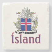 Dessous-de-verre En Pierre Coat of Arms of Iceland (Devant)