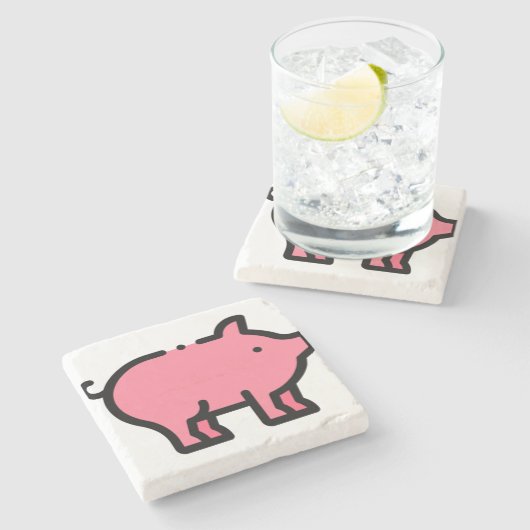 Dessous-de-verre En Pierre Cochon (Côté)