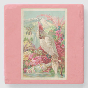 Dessous-de-verre En Pierre Cockatoo Cocktail Paradis tropical Imprimer