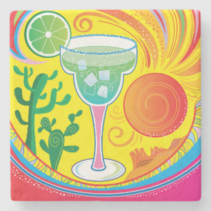 Dessous-de-verre En Pierre Cocktail Coloré