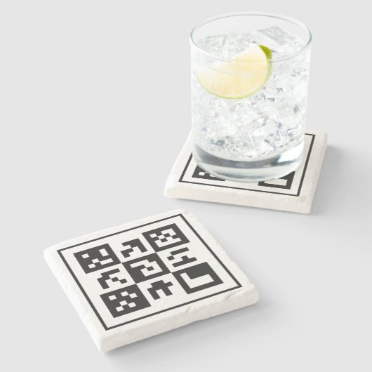 Dessous-de-verre En Pierre code qr (Côté)