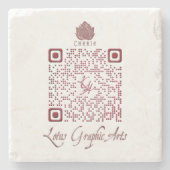 Dessous-de-verre En Pierre Code QR LGA (Devant)