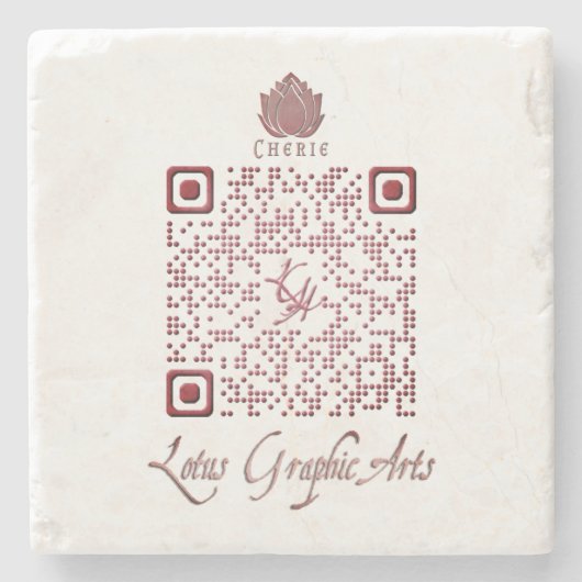 Dessous-de-verre En Pierre Code QR LGA (Devant)