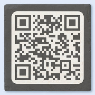 Dessous-de-verre En Pierre Code QR moderne éditable Noir Blanc ou toute cou