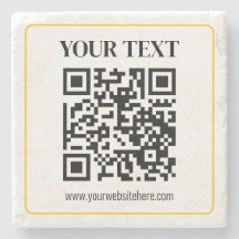 Code QR modifiable & Texte avec bordure jaune doré