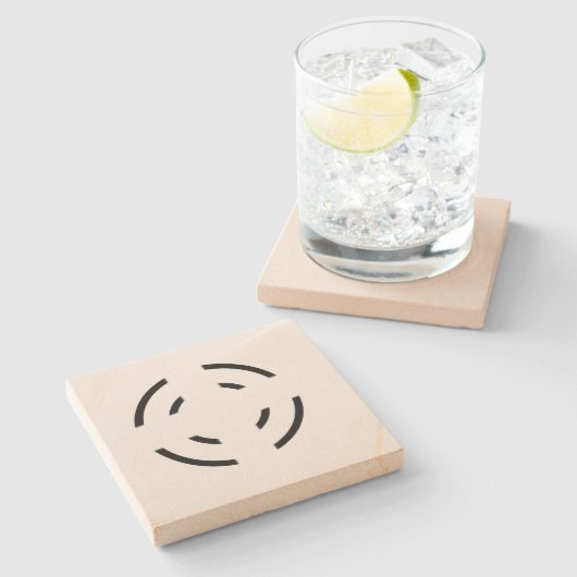 Dessous-de-verre En Pierre Code QR personnalisé simple ajouter votre nom logo (Côté)