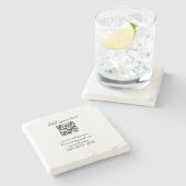 Dessous-de-verre En Pierre code QR personnalisé simple ajouter votre nom text (Côté)