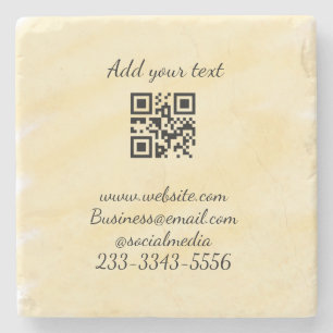 Dessous-de-verre En Pierre code QR personnalisé simple ajouter votre nom text