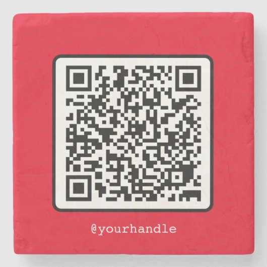Dessous-de-verre En Pierre Code QR rouge Médias sociaux simples modernes pers (Devant)